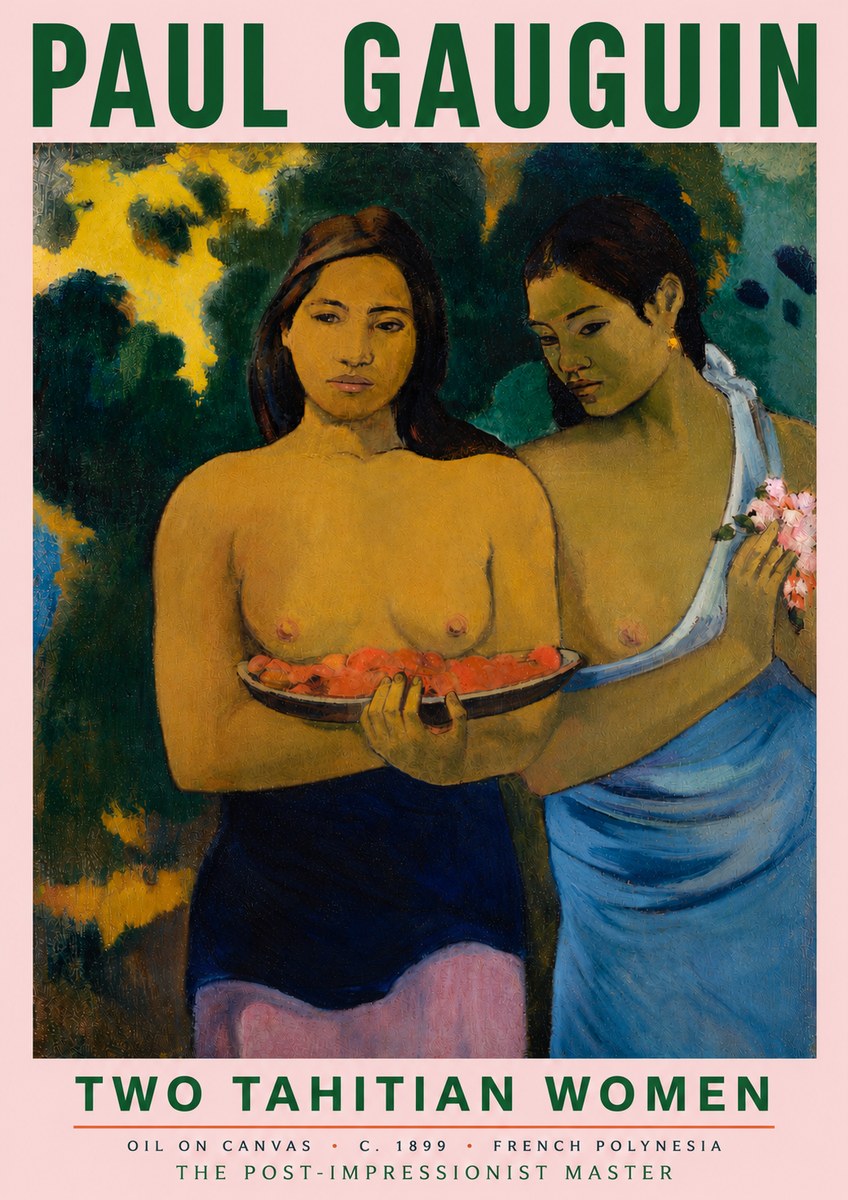 Paul Gauguin Two Tahitian Women I No5 - Plakát