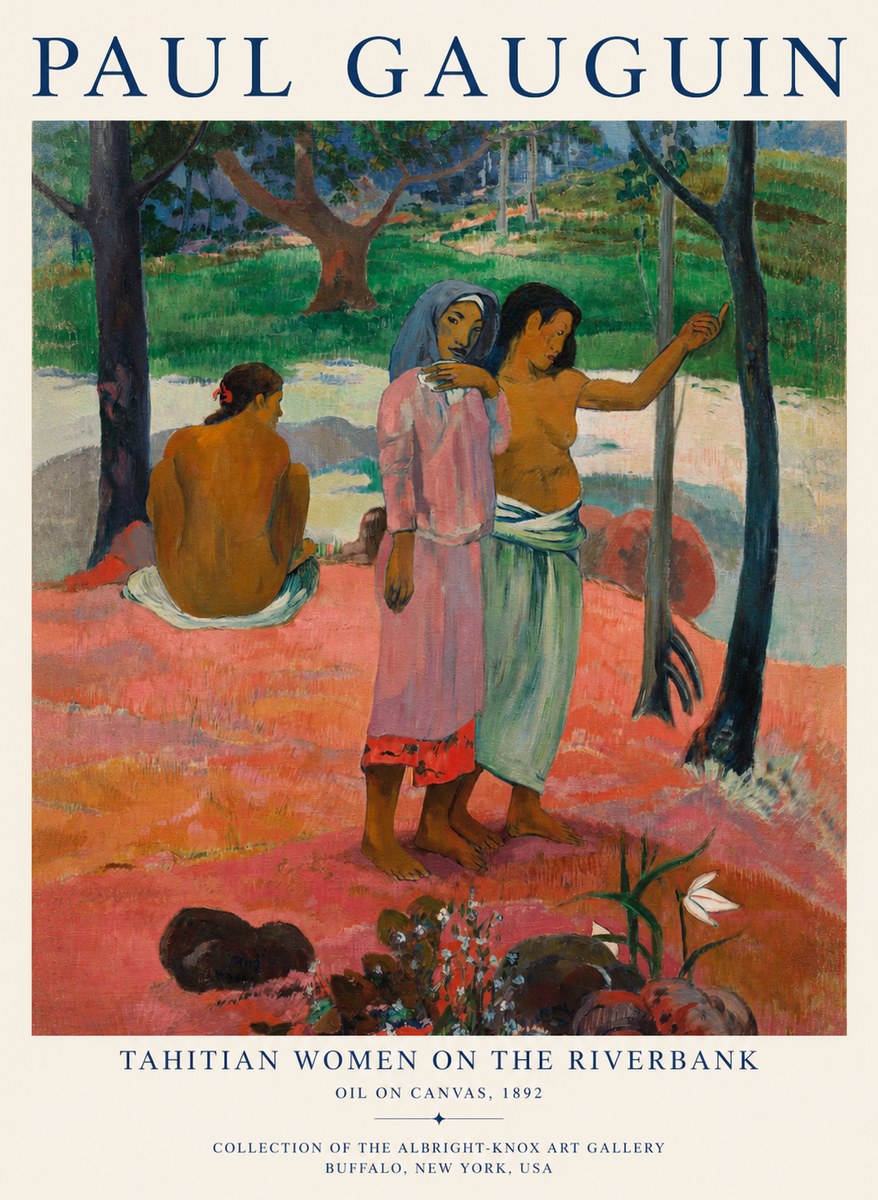 Paul Gauguin Tahitian Women on the Riverbank No1 - Plakát