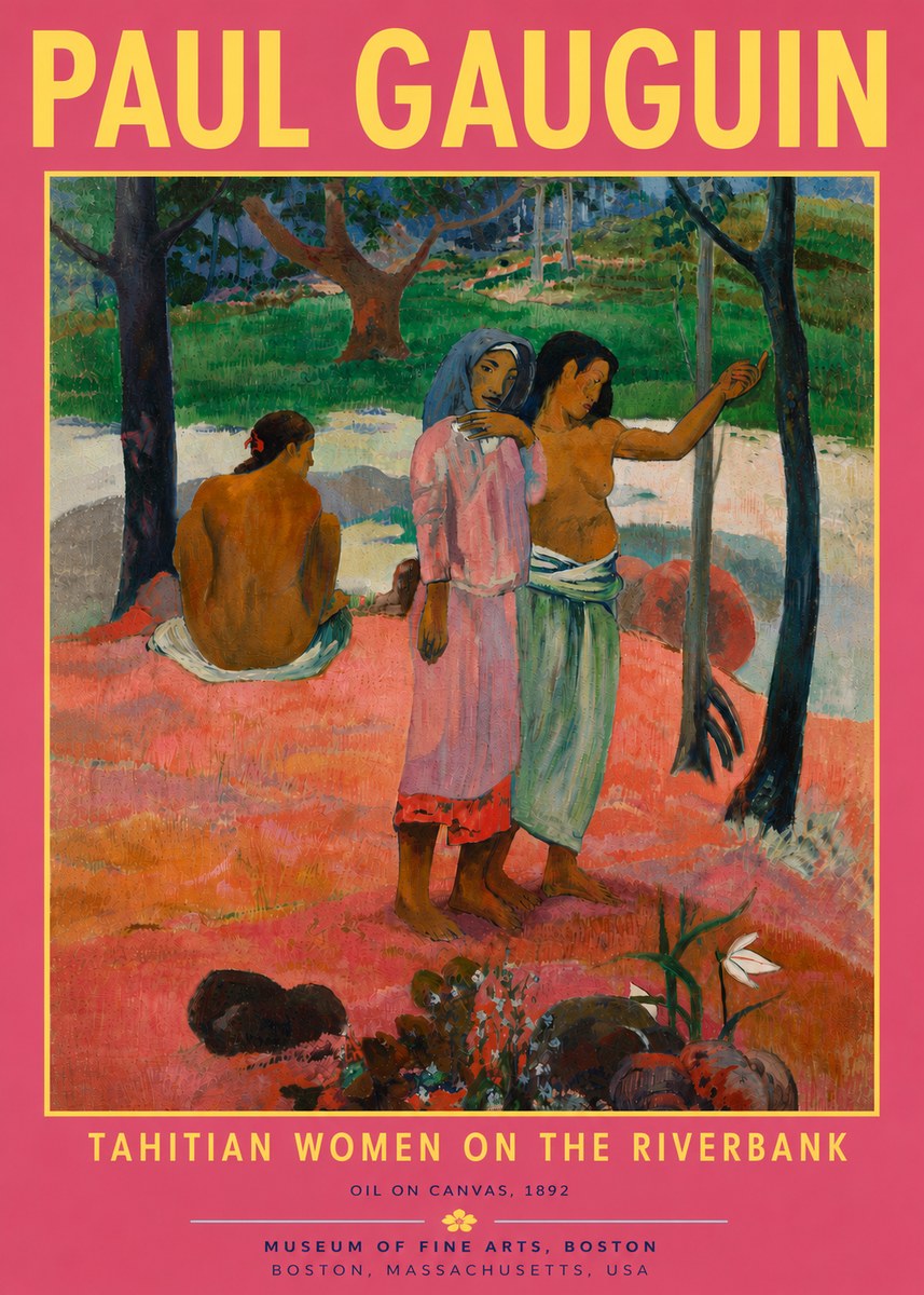 Paul Gauguin Tahitian Women on the Riverbank No5 - Plakát