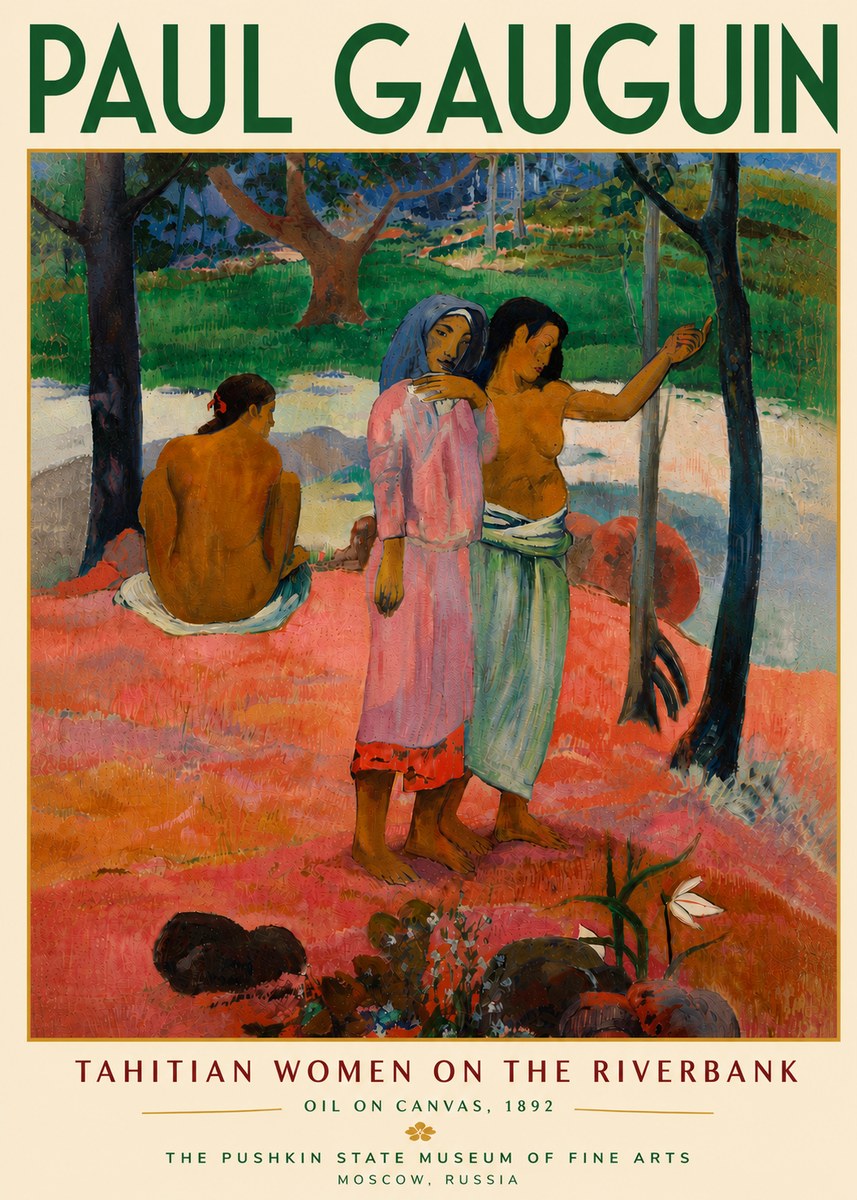 Paul Gauguin Tahitian Women on the Riverbank No6 - Plakát