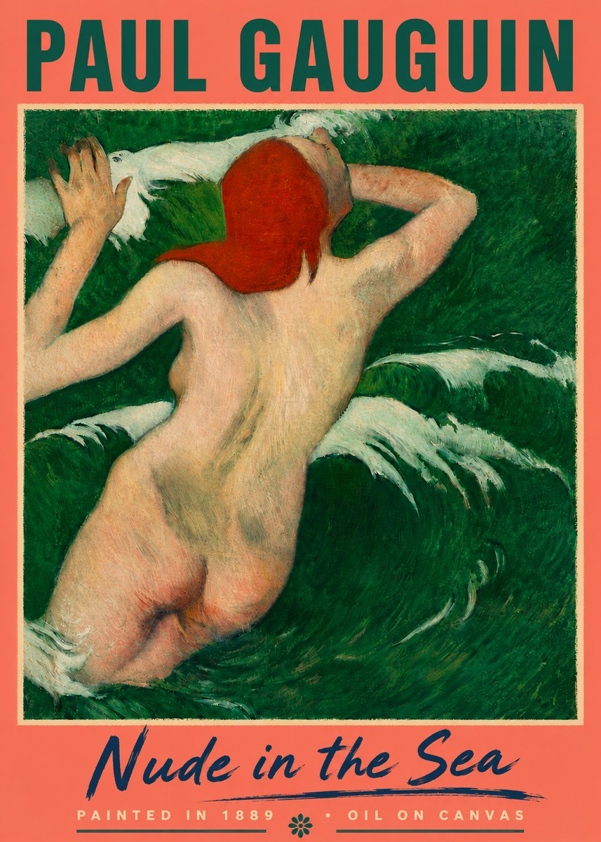 Paul Gauguin Nude in the Sea No5 - Plakát