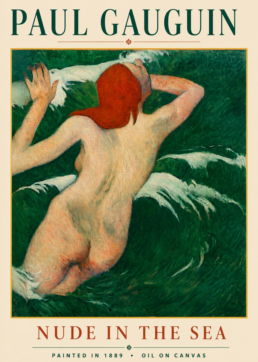 Paul Gauguin Nude in the Sea No6 - Plakát