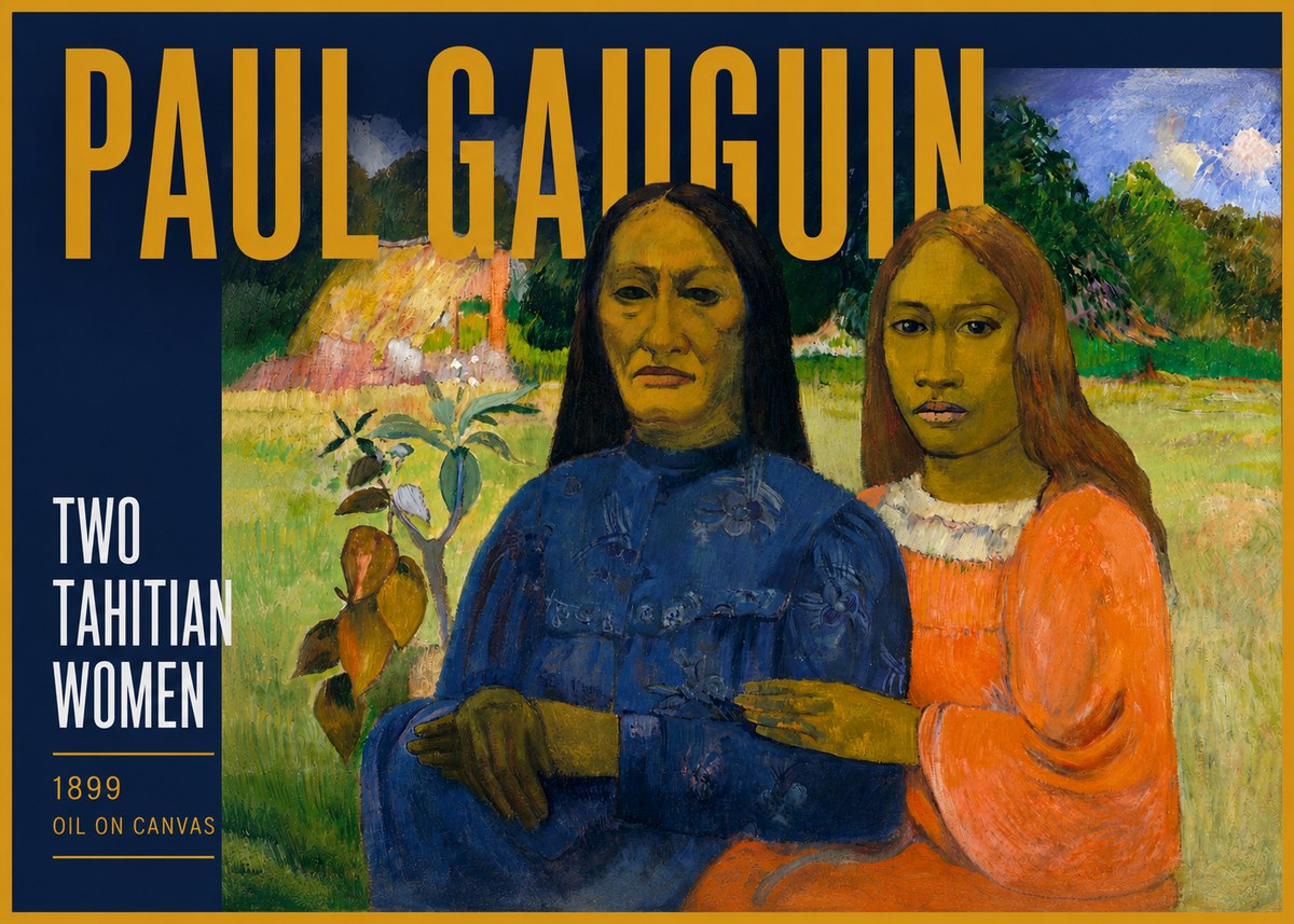 Paul Gauguin Two Tahitian Women II No4 - Plakát