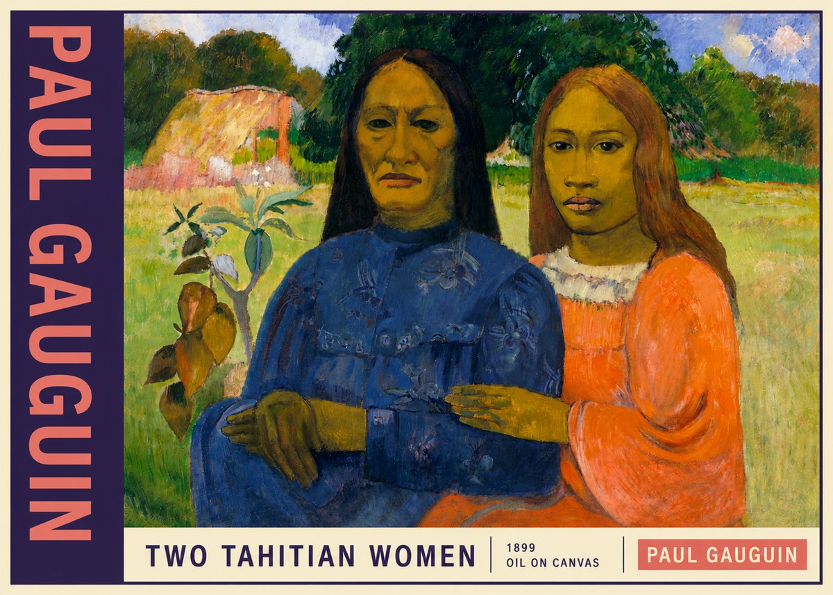 Paul Gauguin Two Tahitian Women II No5 - Plakát