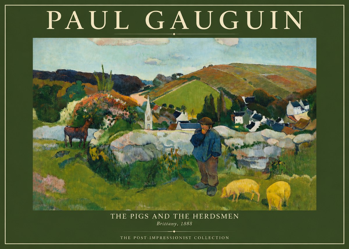 Paul Gauguin The Pigs and the Herdsmen No4 - Plakát