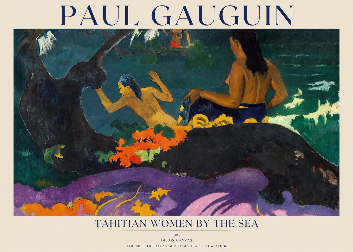 Paul Gauguin Tahitian Women by the Sea No1 - Plakát