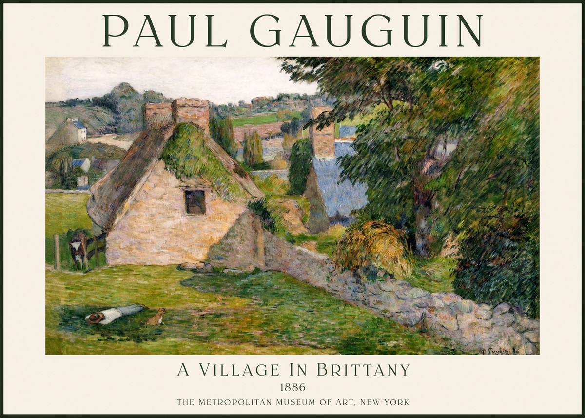 Paul Gauguin A Village in Brittany No1 - Plakát