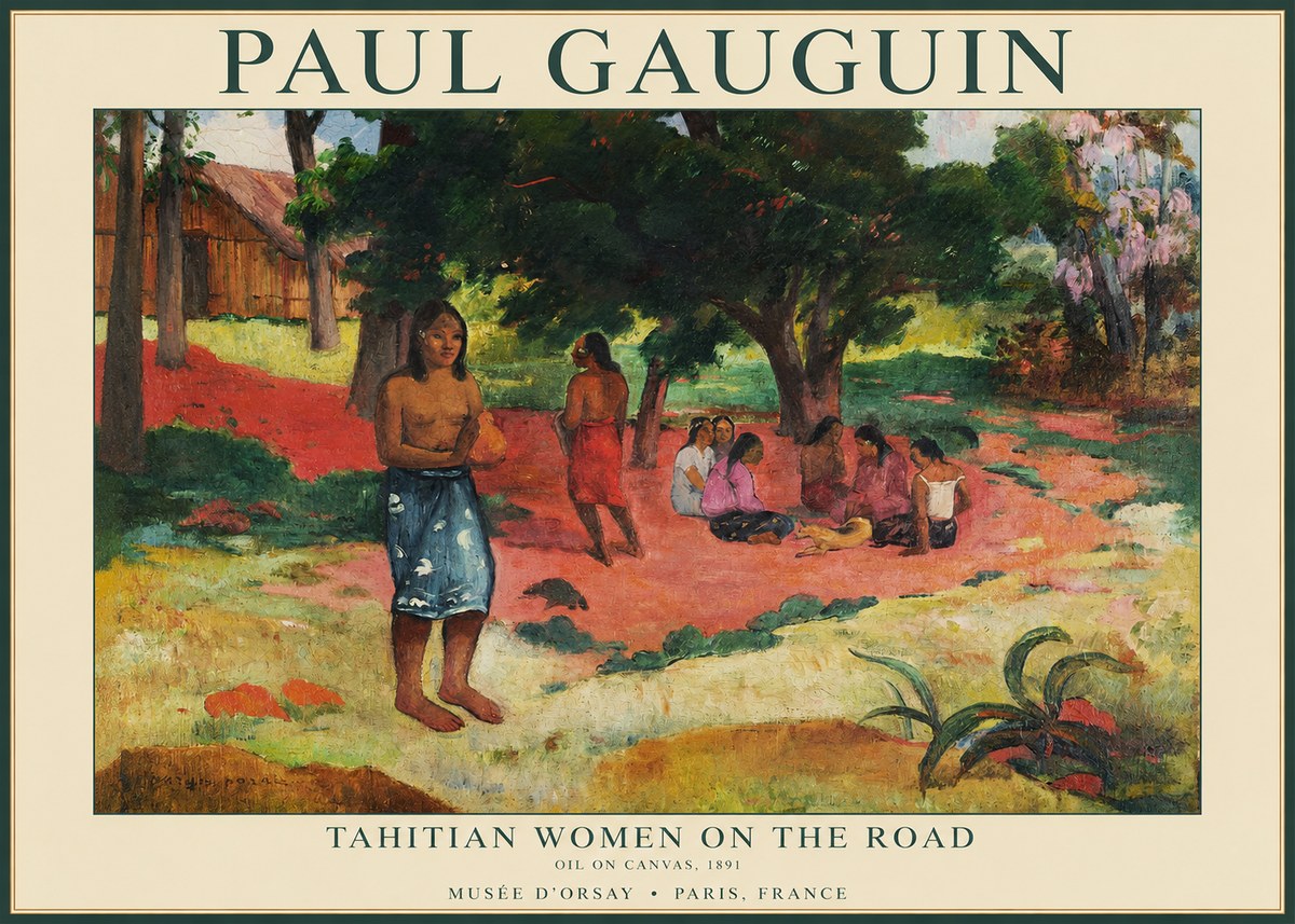 Paul Gauguin Tahitian Women on the Road No1 - Plakát