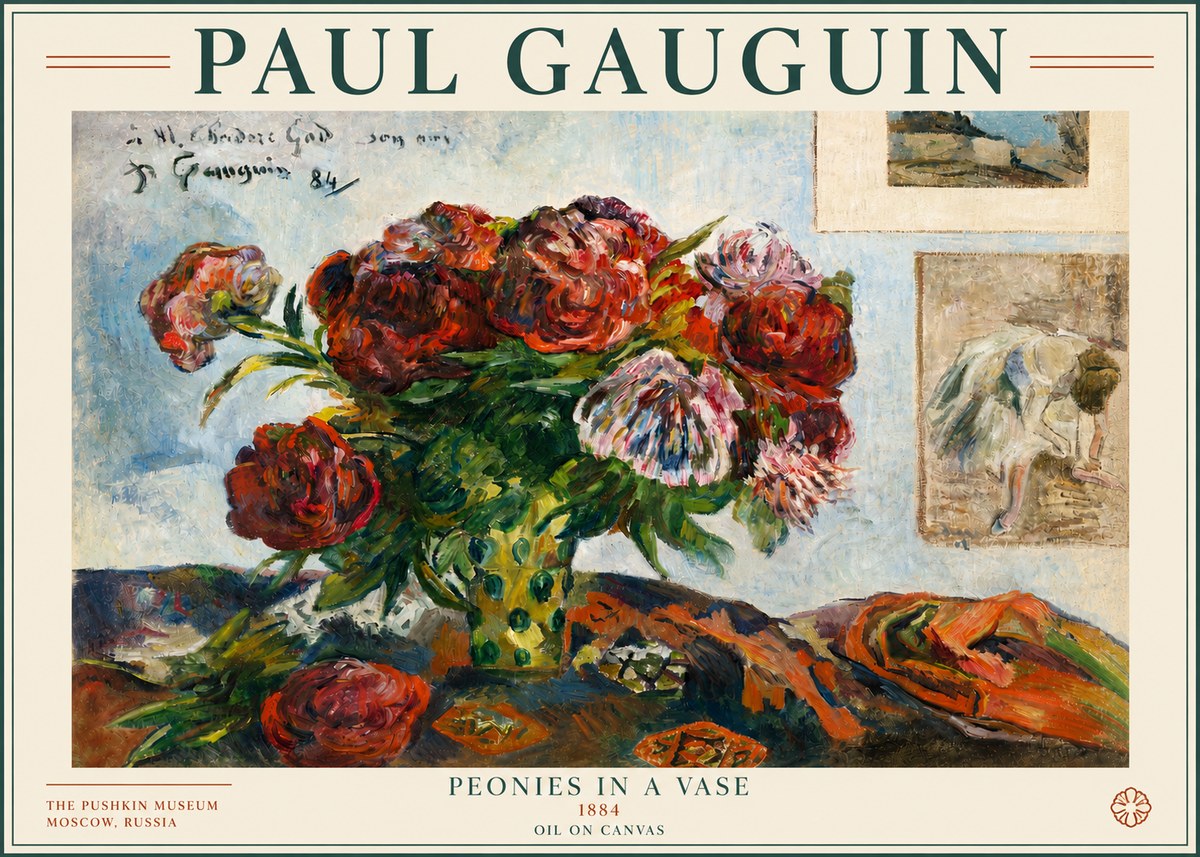 Paul Gauguin Peonies in a Vase No3 - Plakát