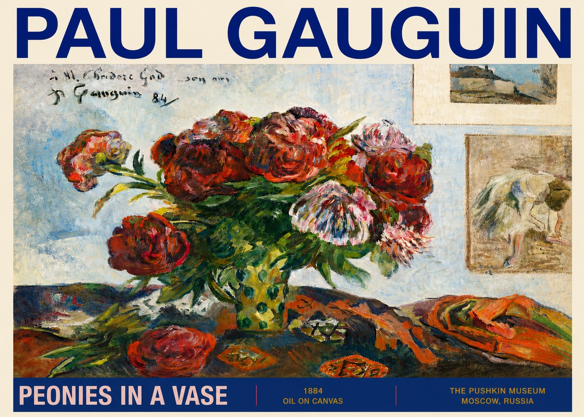 Paul Gauguin Peonies in a Vase No4 - Plakát
