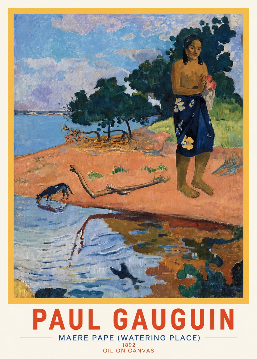 Paul Gauguin Maere Pape (Watering Place) No3 - Plakát