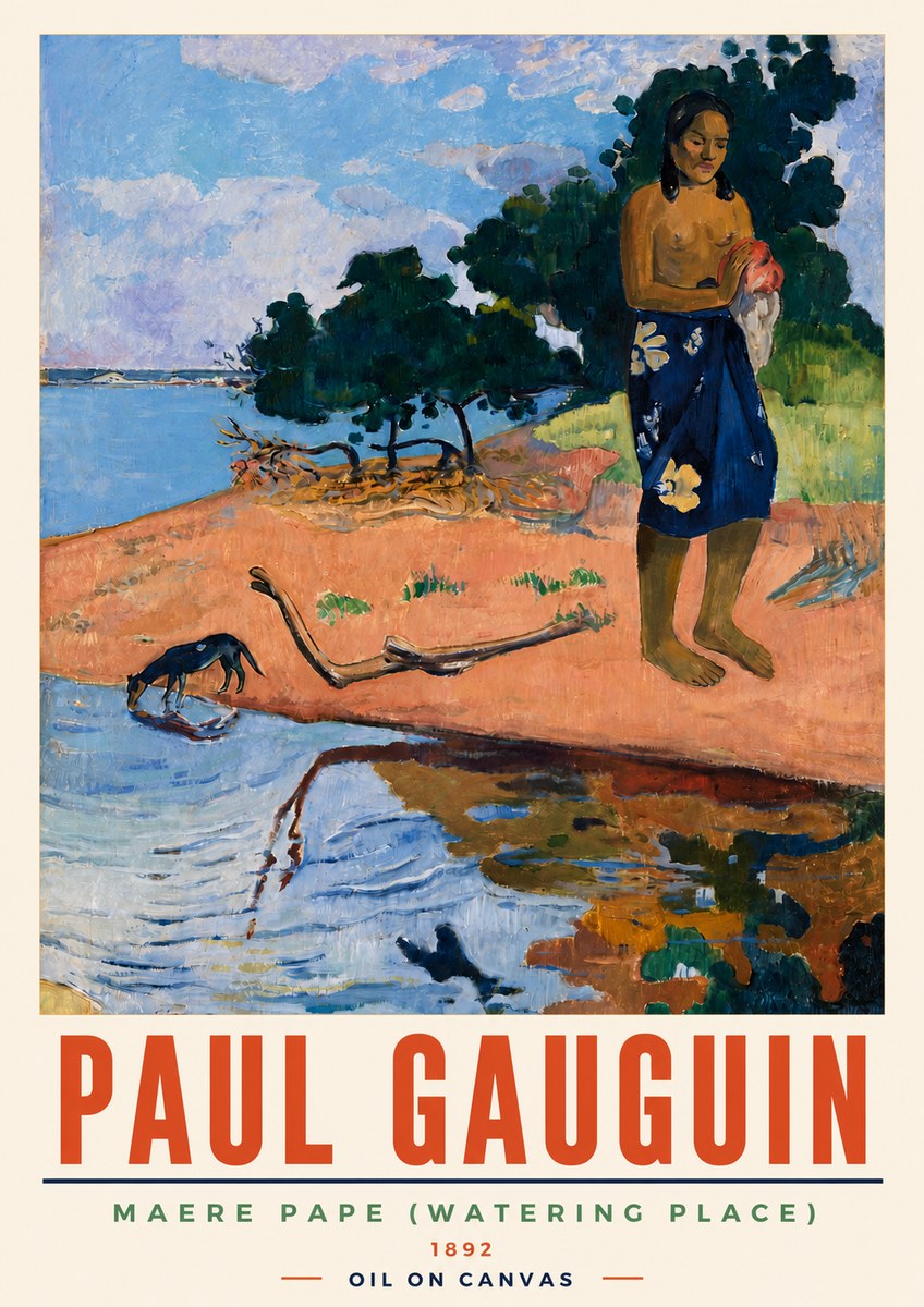 Paul Gauguin Maere Pape (Watering Place) No5 - Plakát