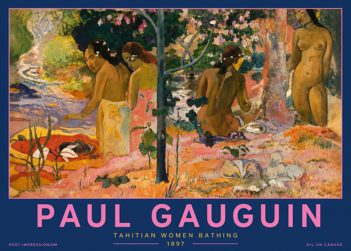 Paul Gauguin Tahitian Women Bathing No2 - Plakát
