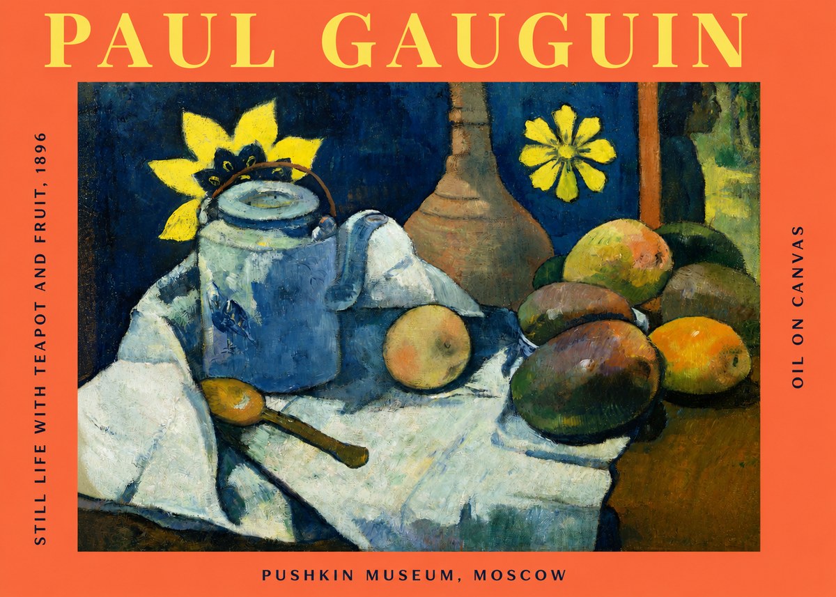 Paul Gauguin Still Life with Teapot and Fruit, 1896 No2 - Plakát