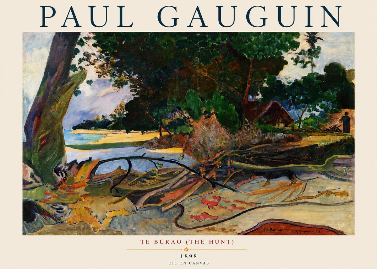 Paul Gauguin Te Burao (the Hunt) No3 - Plakát