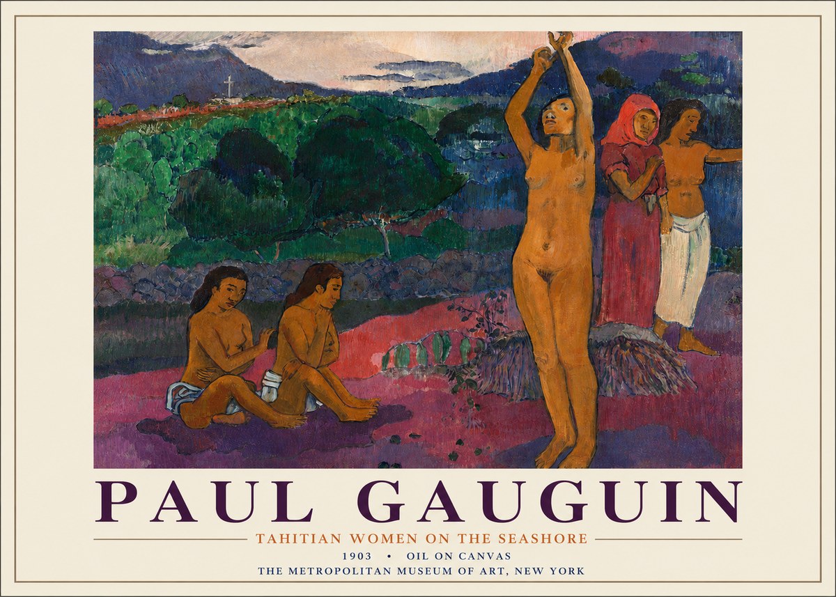 Paul Gauguin Tahitian Women on the Seashore No3 - Plakát