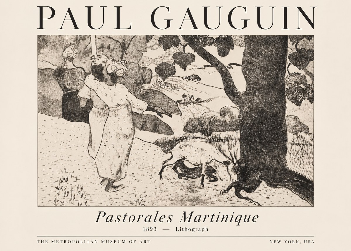 Paul Gauguin Pastorales Martinique No4 - Plakát