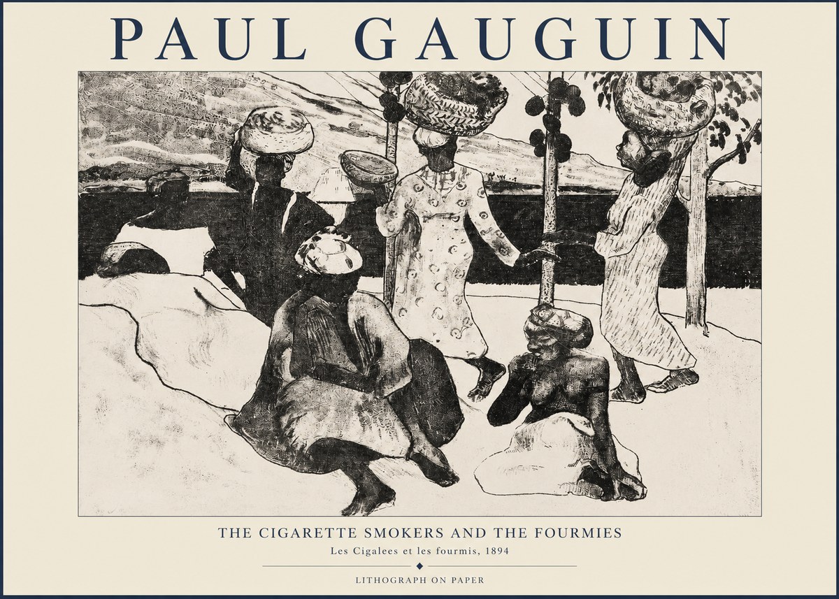 Paul Gauguin The Cigarette Smokers and the Fourmies No1 - Plakát