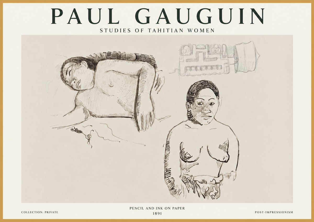 Paul Gauguin Studies of Tahitian Women No1 - Plakát