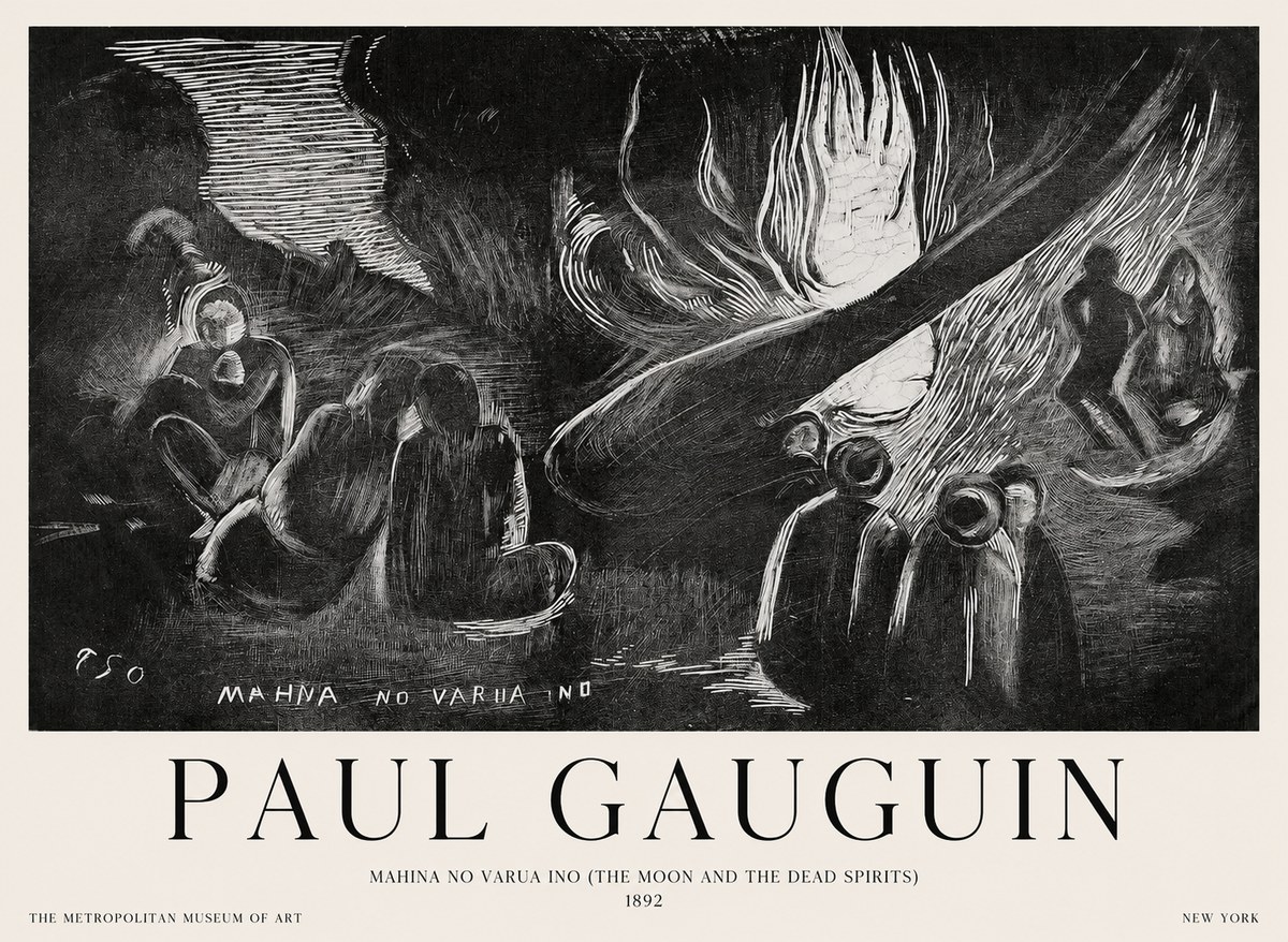 Paul Gauguin Mahina No Varua Ino (the Moon and the Dead Spirits) No1 - Plakát