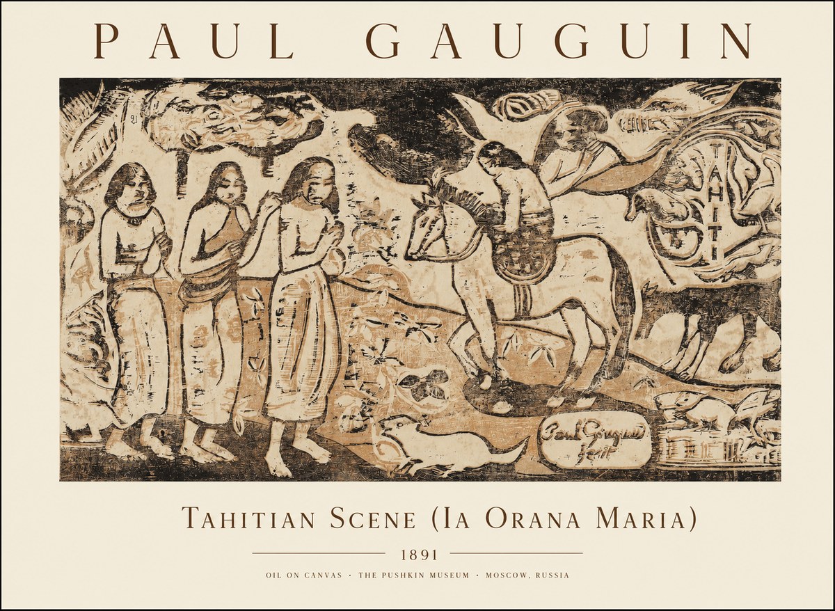 Paul Gauguin Tahitian Scene (Ia Orana Maria) No1 - Plakát