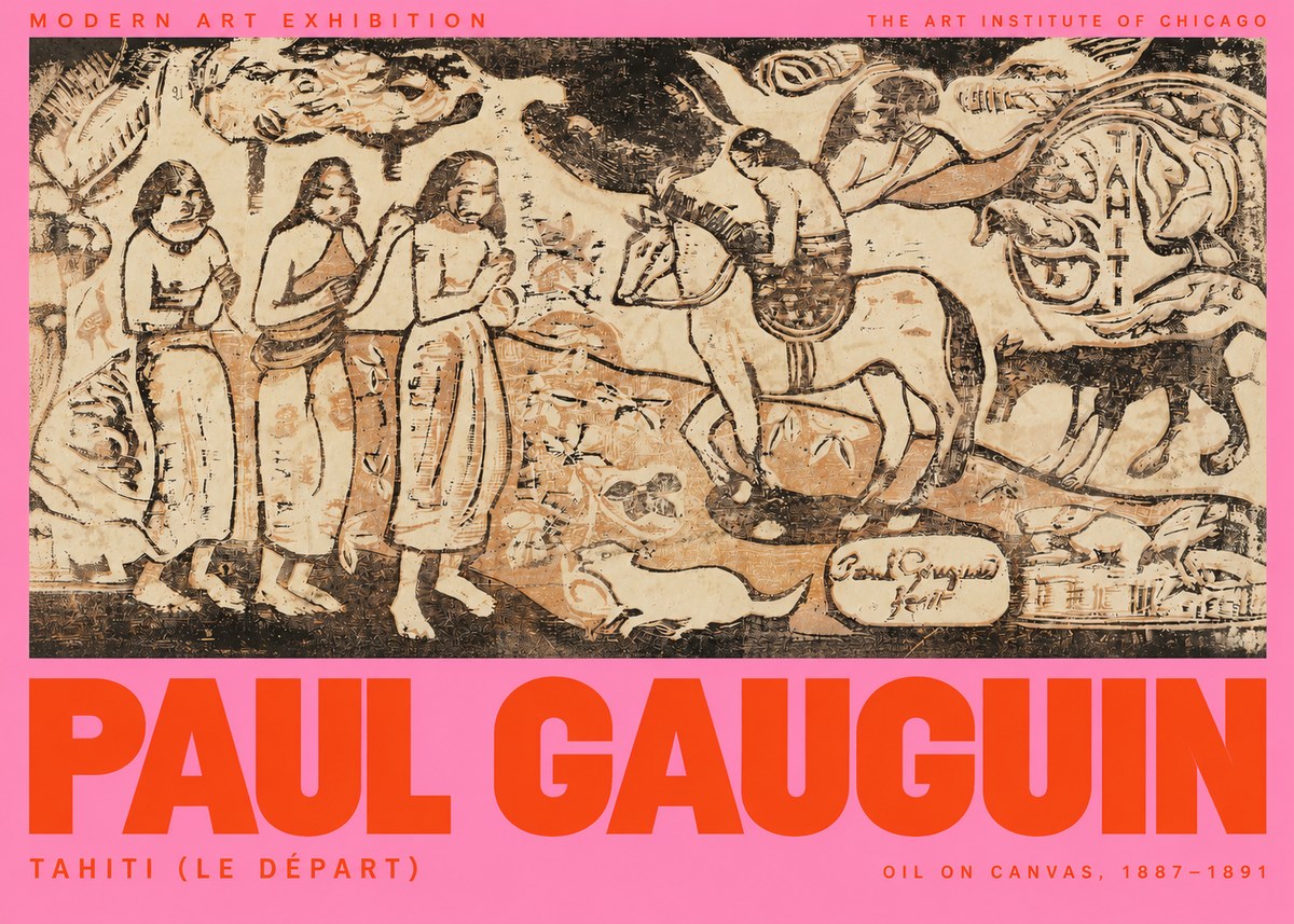Paul Gauguin Tahitian Scene (Ia Orana Maria) No3 - Plakát