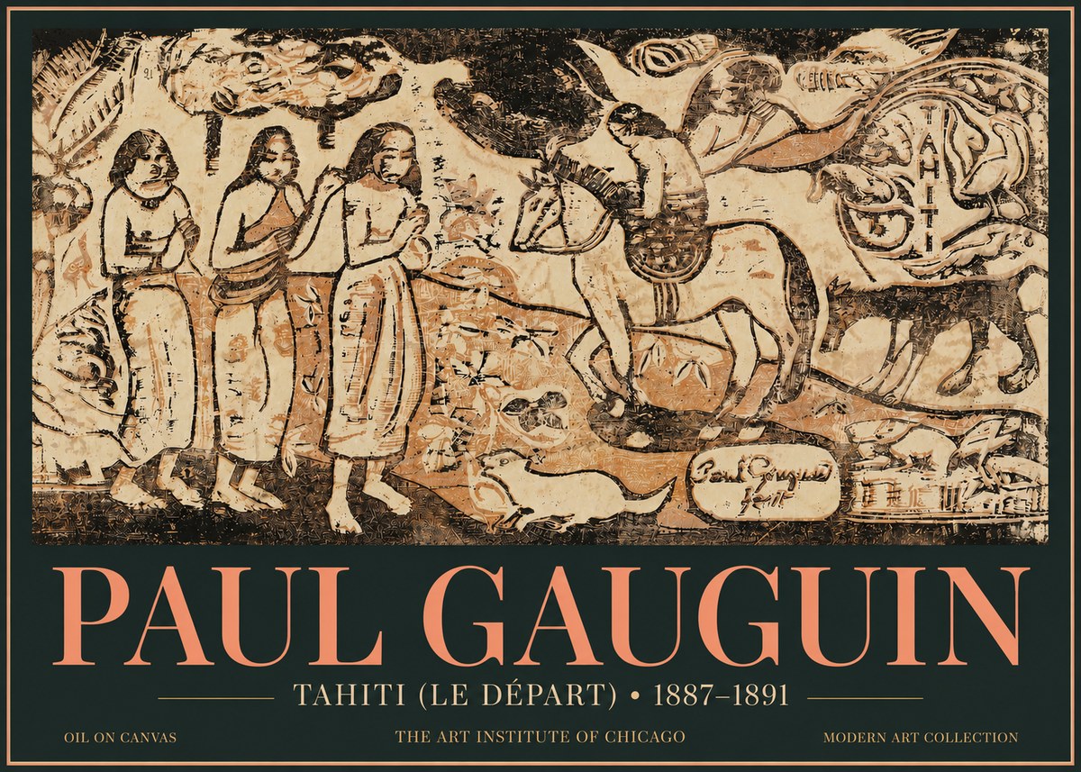 Paul Gauguin Tahitian Scene (Ia Orana Maria) No4 - Plakát