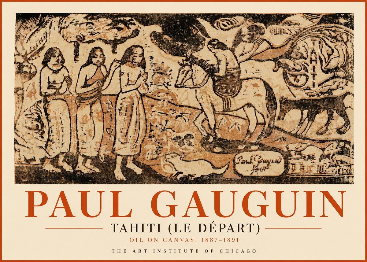 Paul Gauguin Tahitian Scene (Ia Orana Maria) No5 - Plakát