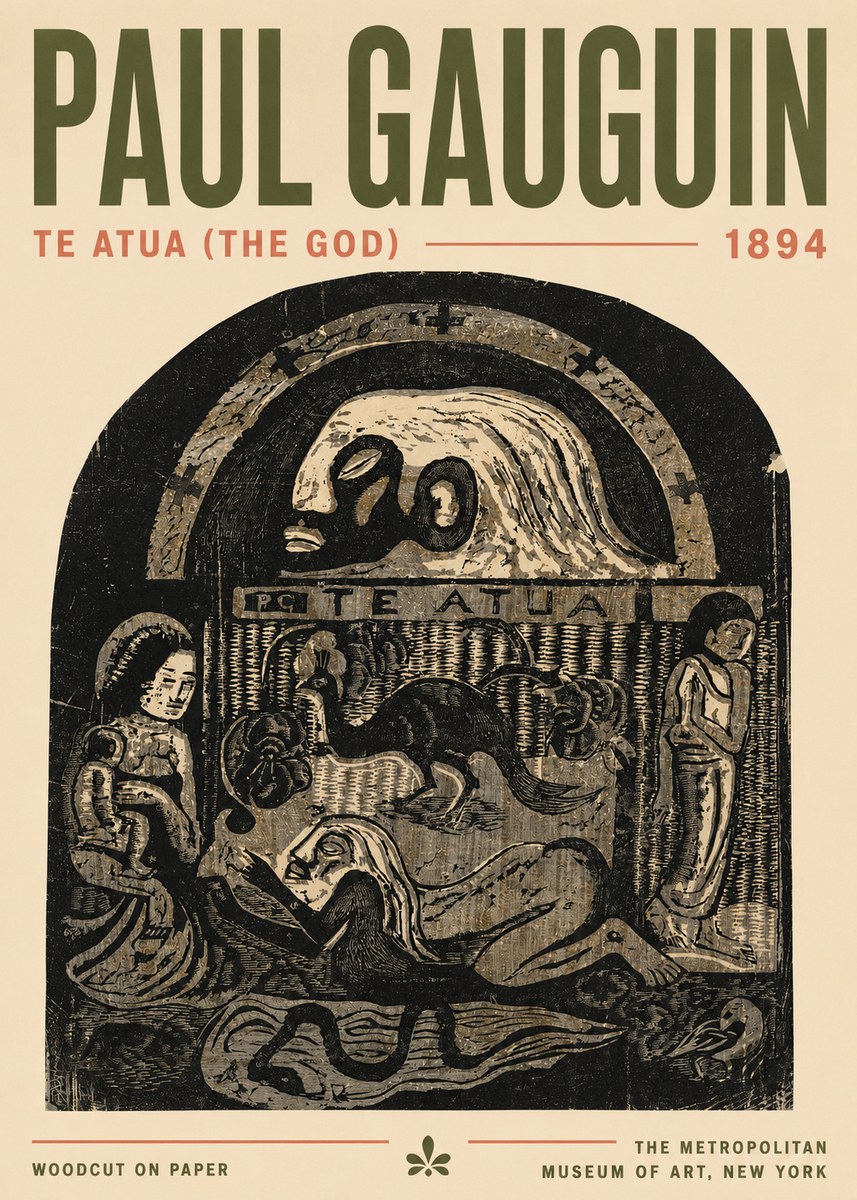 Paul Gauguin Te Atua (the God) No4 - Plakát