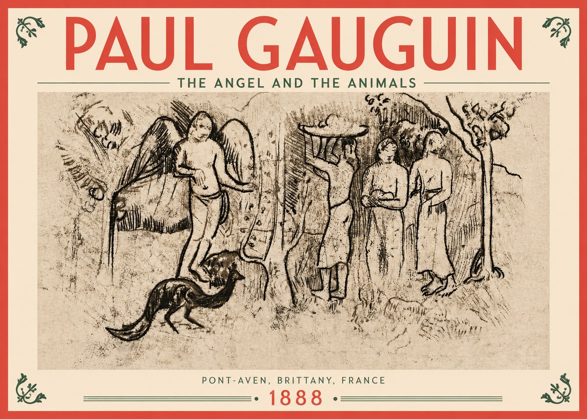Paul Gauguin The Angel and the Animals No4 - Plakát