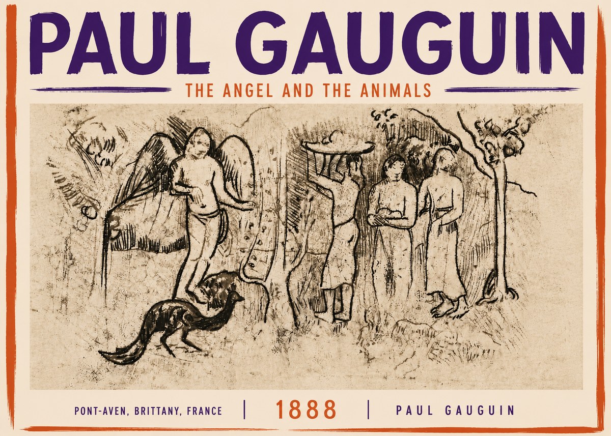Paul Gauguin The Angel and the Animals No5 - Plakát