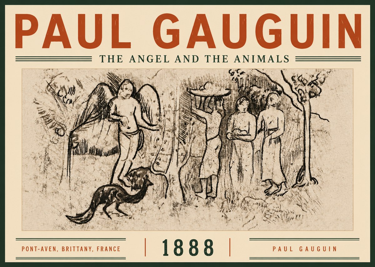 Paul Gauguin The Angel and the Animals No6 - Plakát