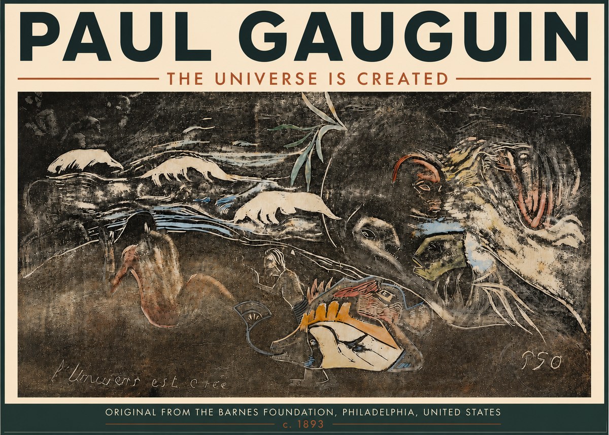 Paul Gauguin The Universe Is Created II No4 - Plakát