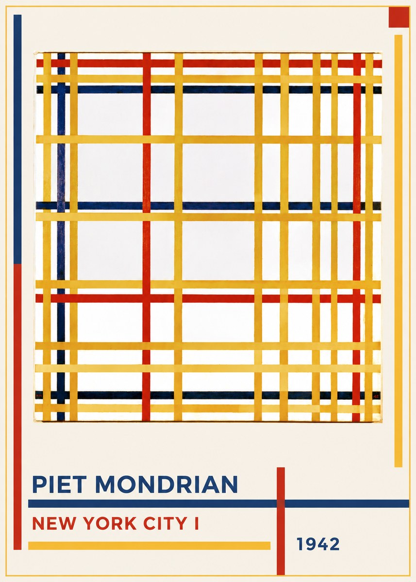 Piet Mondrian New York City I No1 - Plakát