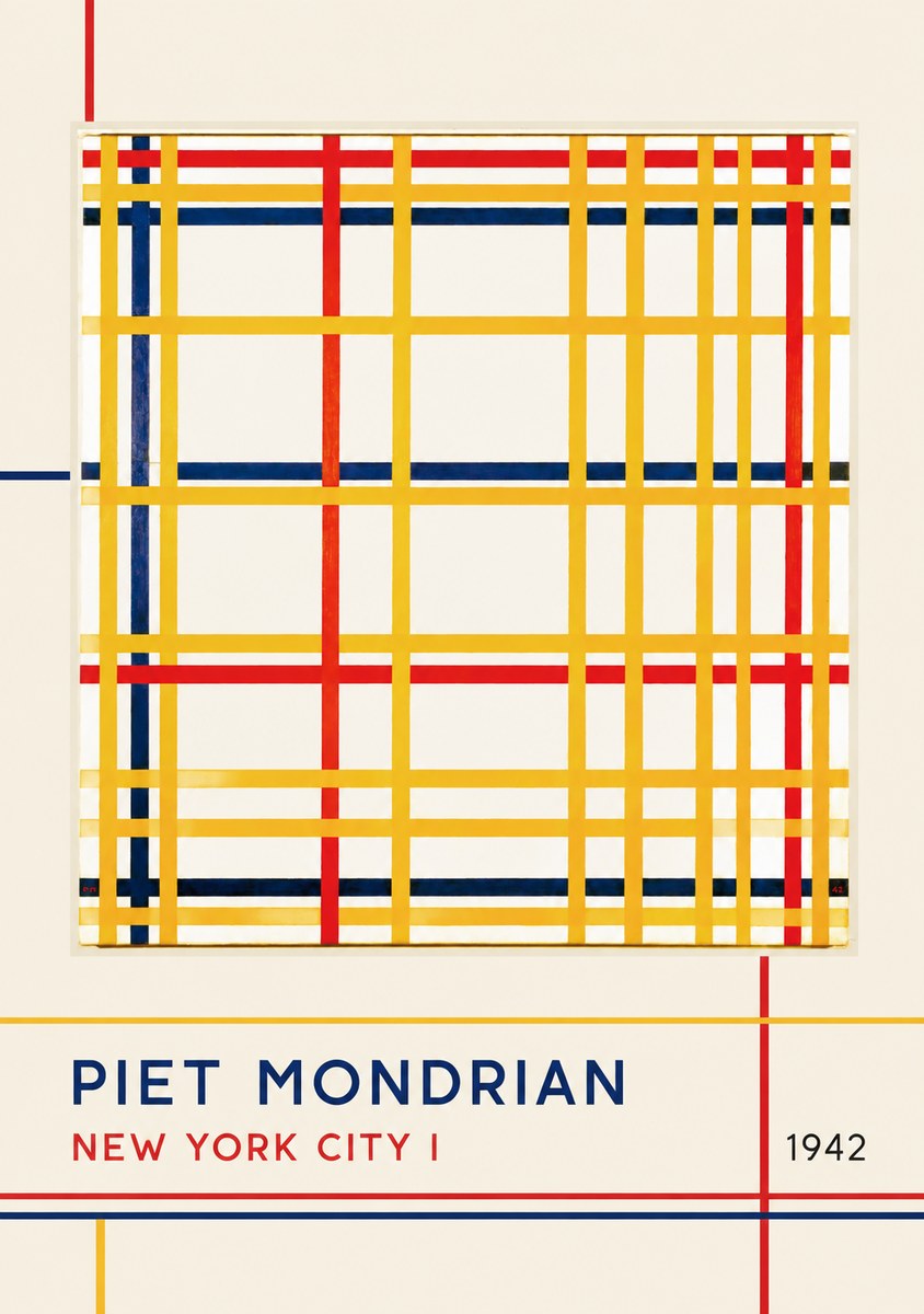 Piet Mondrian New York City I No3 - Plakát