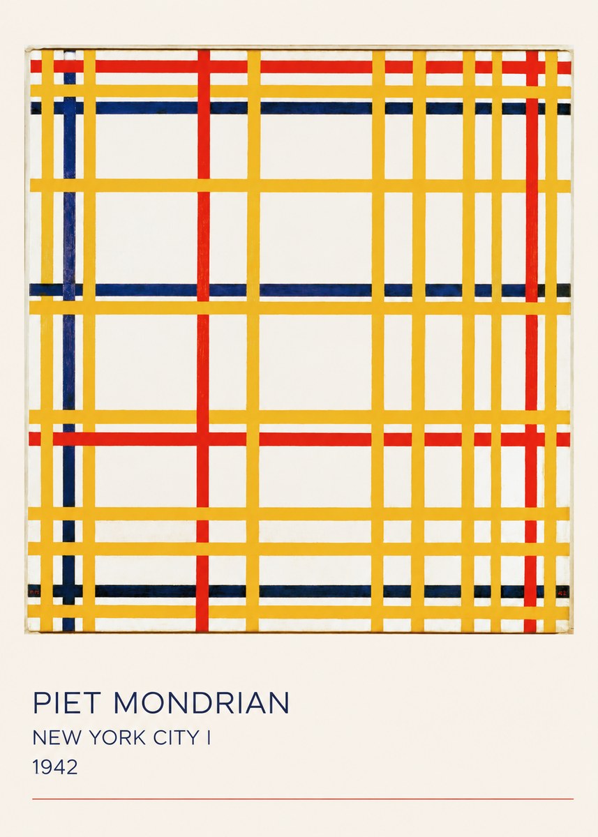 Piet Mondrian New York City I No4 - Plakát