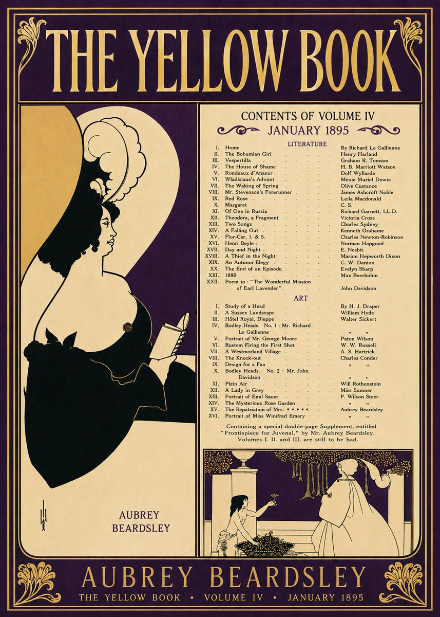 Aubrey Beardsley The Yellow Book II No6 - Plakát