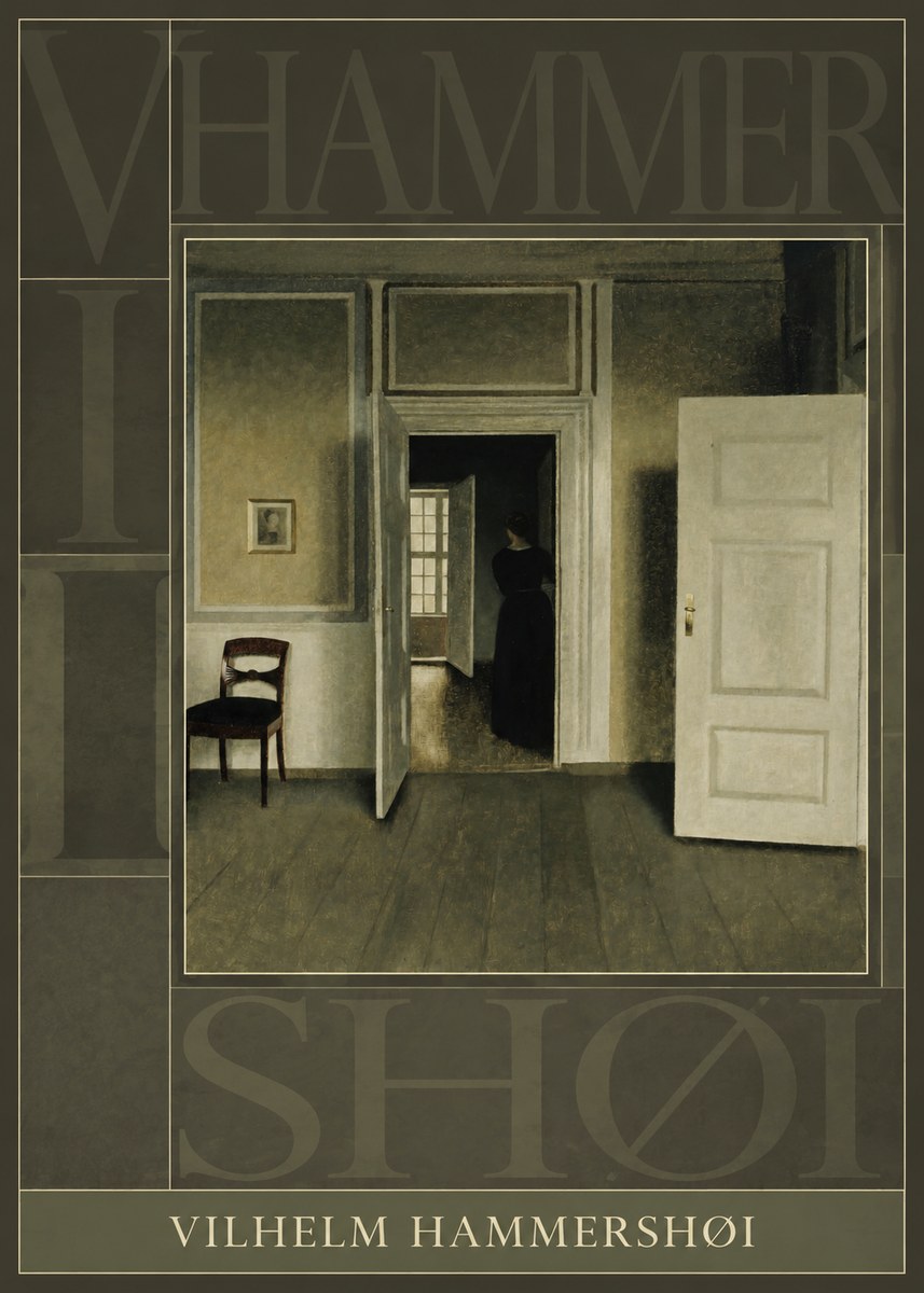 Vilhelm Hammershøi Interior with a Woman Seen from the Back No5 - Plakát
