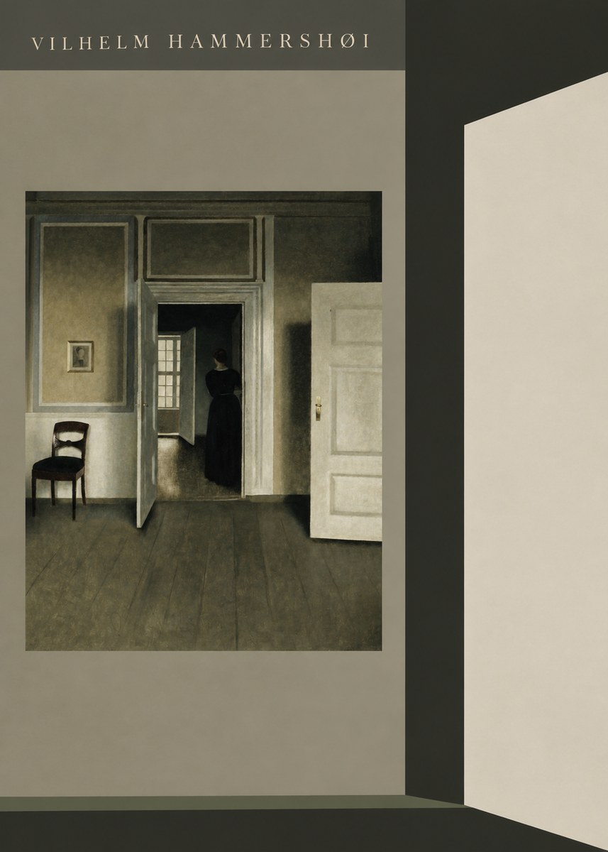 Vilhelm Hammershøi Interior with a Woman Seen from the Back No6 - Plakát