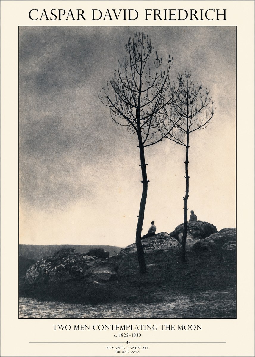 Caspar David Friedrich Two Men Contemplating the Moon III No1 - Plakát