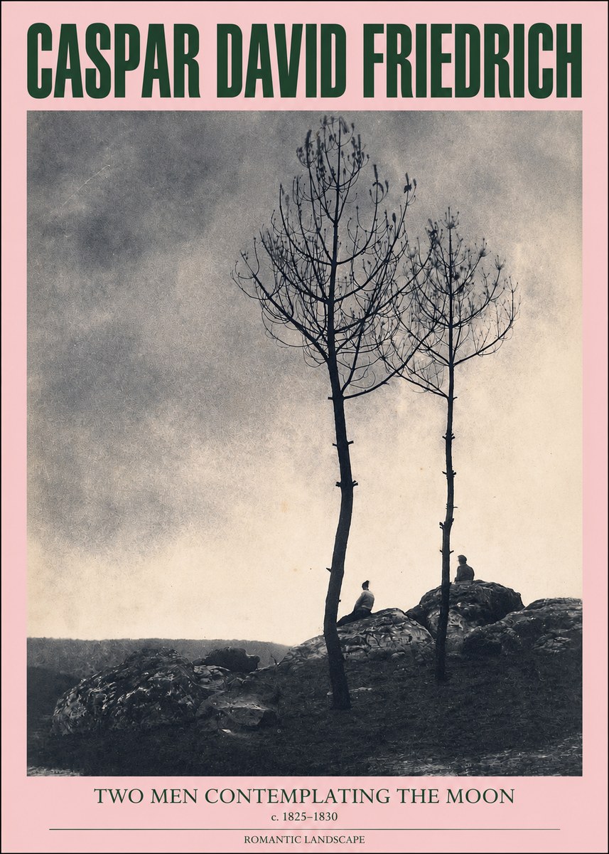 Caspar David Friedrich Two Men Contemplating the Moon III No2 - Plakát