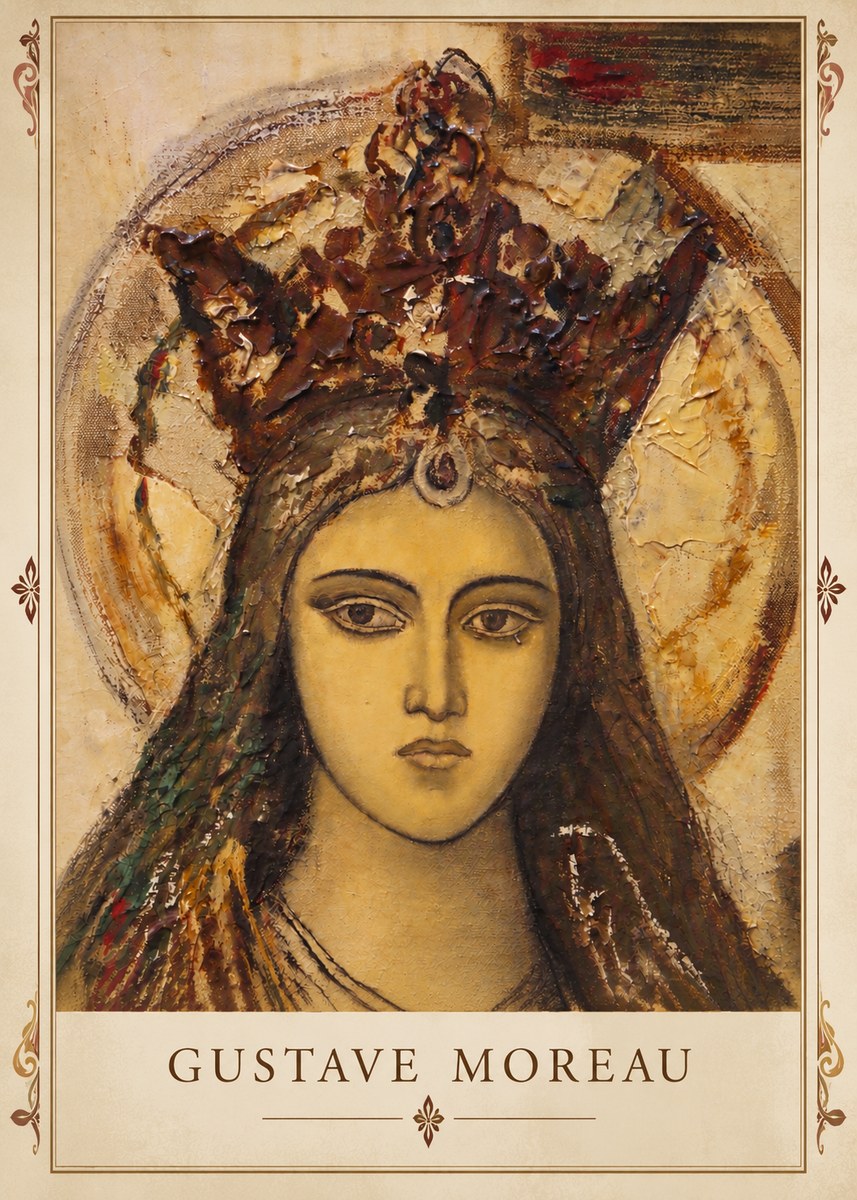 Gustave Moreau Head of a Woman with a Tiara No4 - Plakát