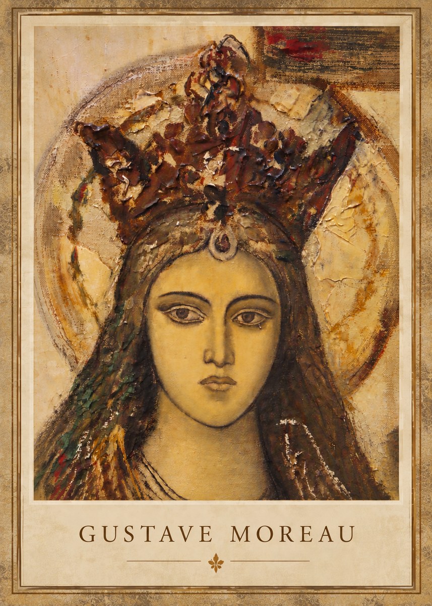 Gustave Moreau Head of a Woman with a Tiara No5 - Plakát