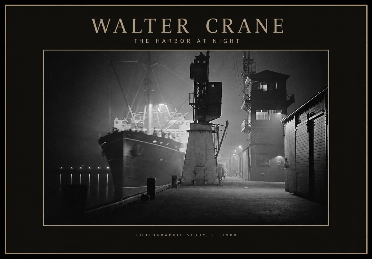 Walter Crane The Harbor at Night No1 - Plakát