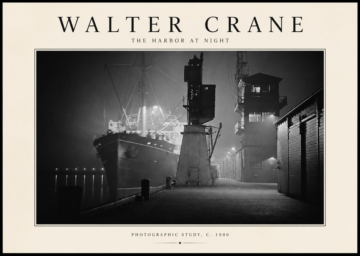 Walter Crane The Harbor at Night No2 - Plakát