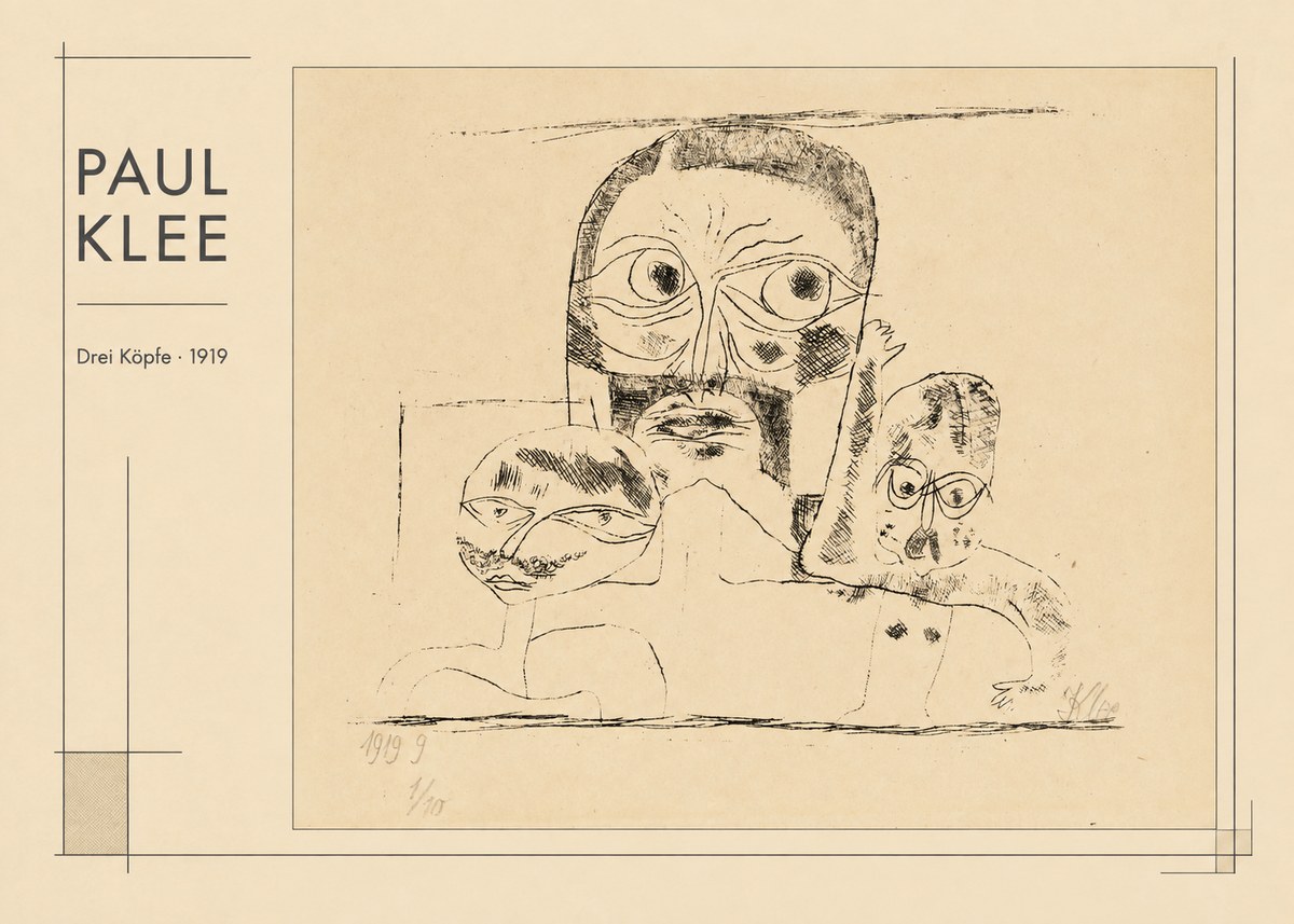 Paul Klee Drei Köpfe No1 - Plakát