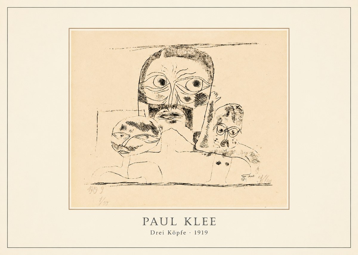 Paul Klee Drei Köpfe No3 - Plakát