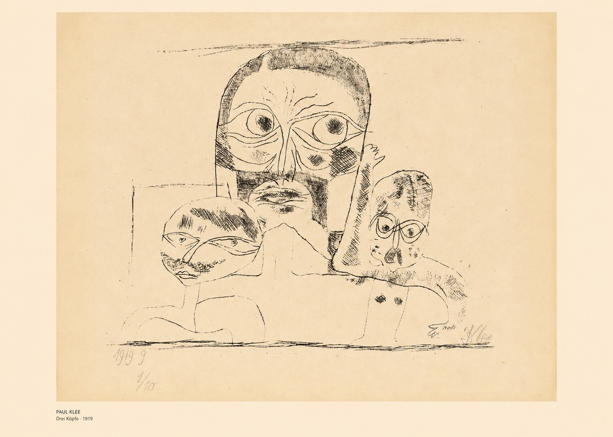 Paul Klee Drei Köpfe No6 - Plakát