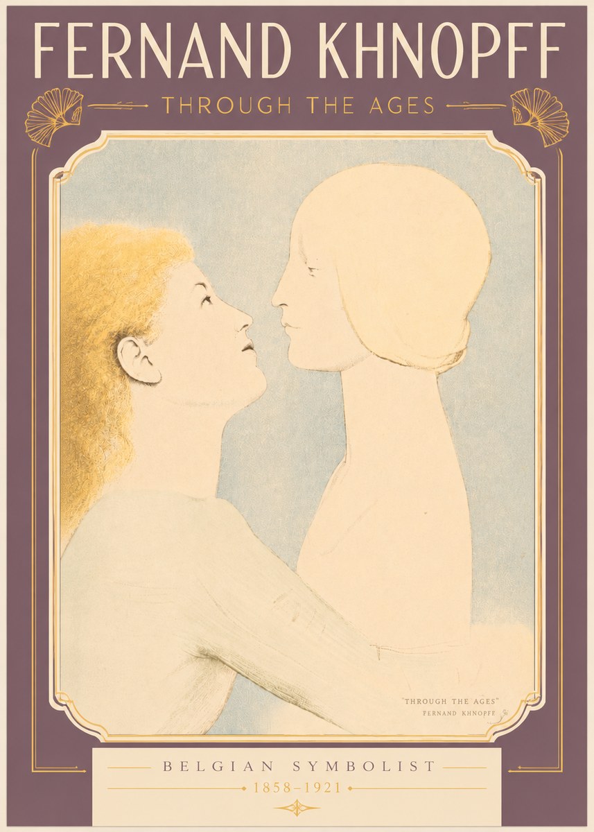 Fernand Khnopff Through the Ages No3 - Plakát