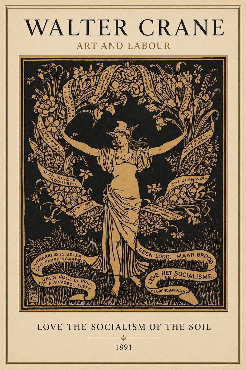 Walter Crane Art and Labour No3 - Plakát